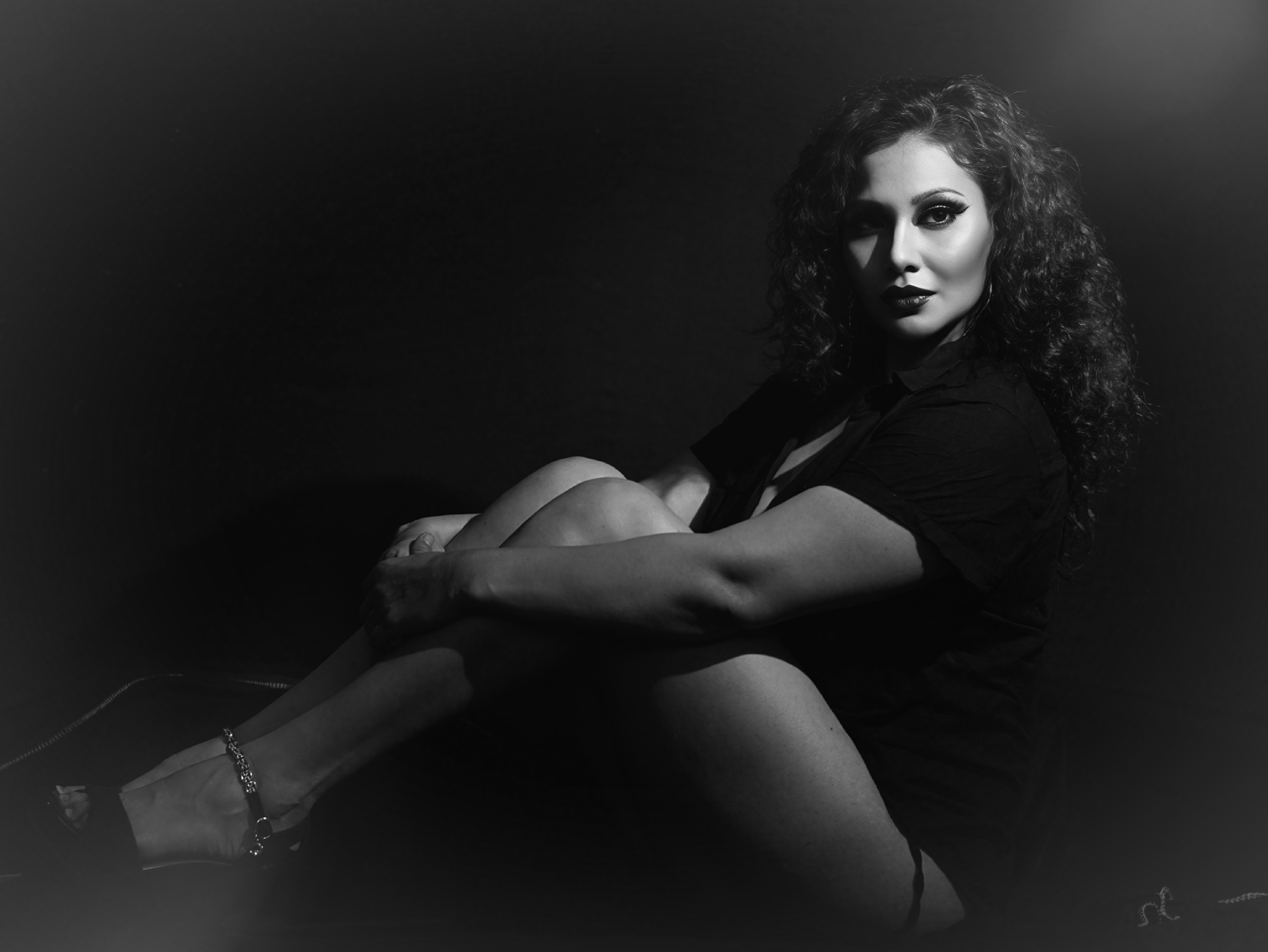 Kanak Raj - Elegant Black Glamour Pose