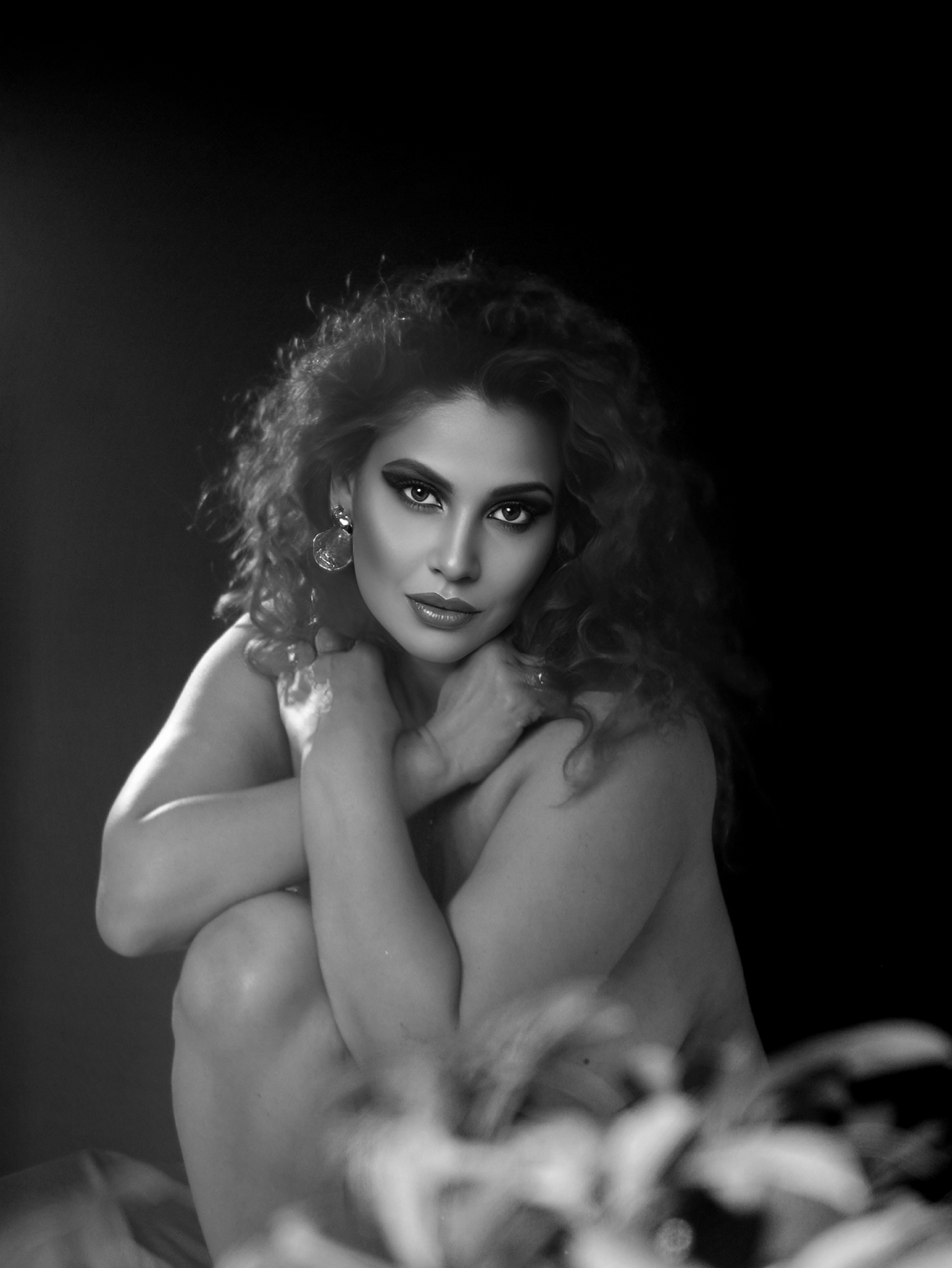 Kanak Raj - Elegant Black and White Portrait Pose