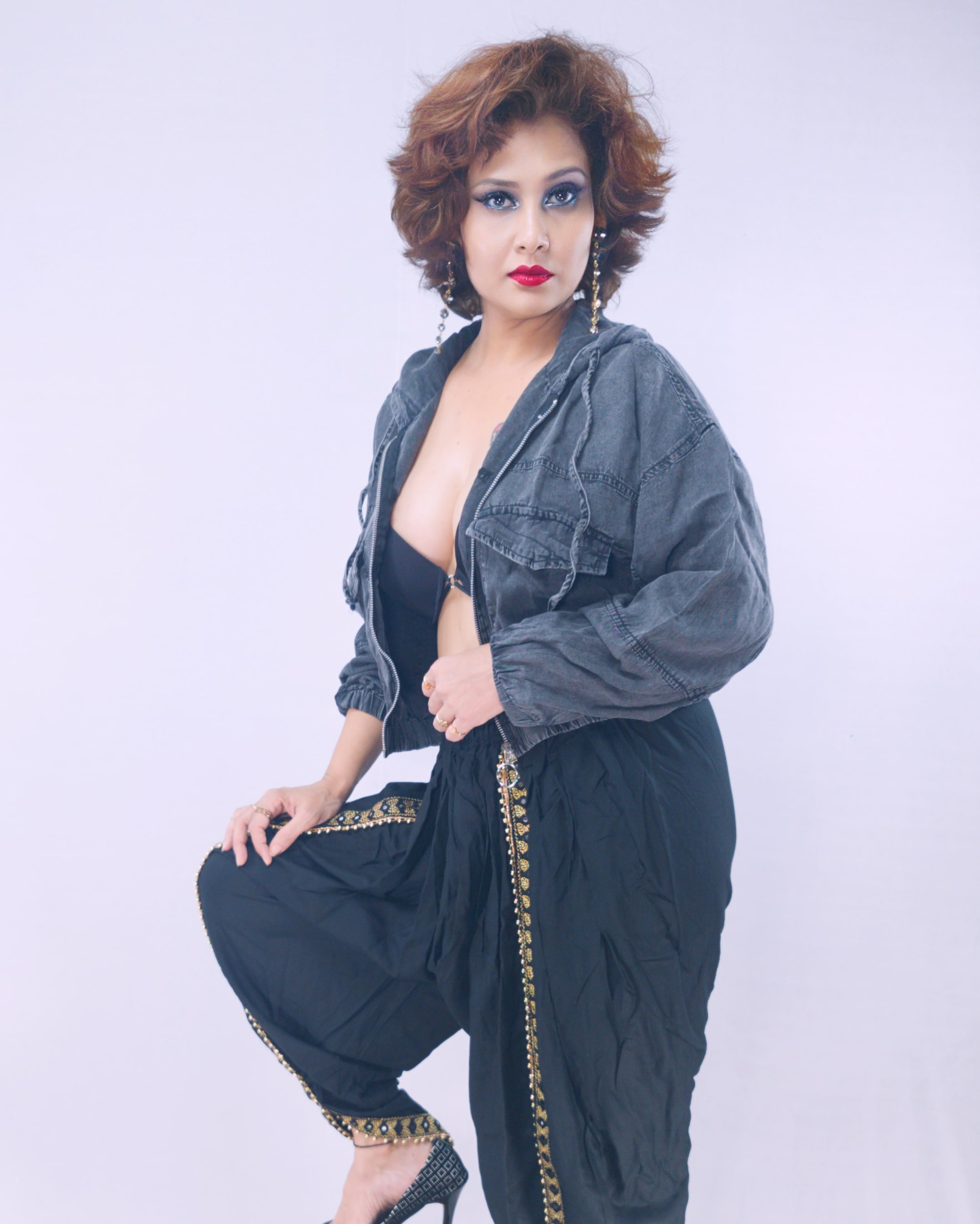 Kanak Raj - Edgy Grey Jacket and Black Dress Portrait