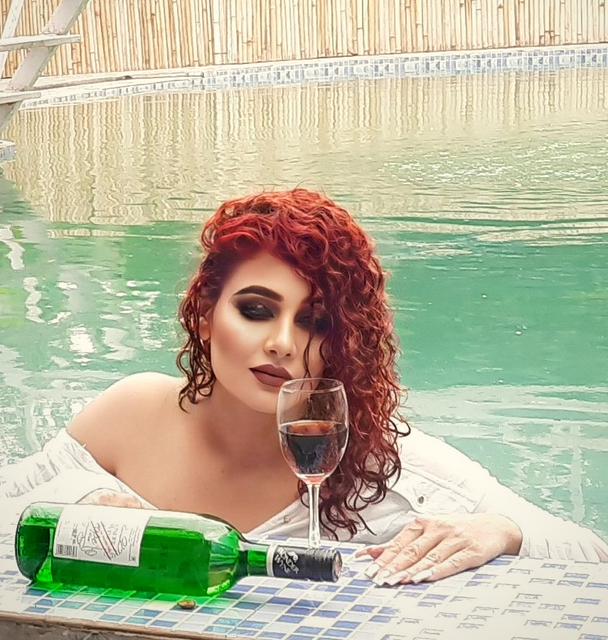 Kanak Raj - Kanak Raj in White Glamour Pose by Pool