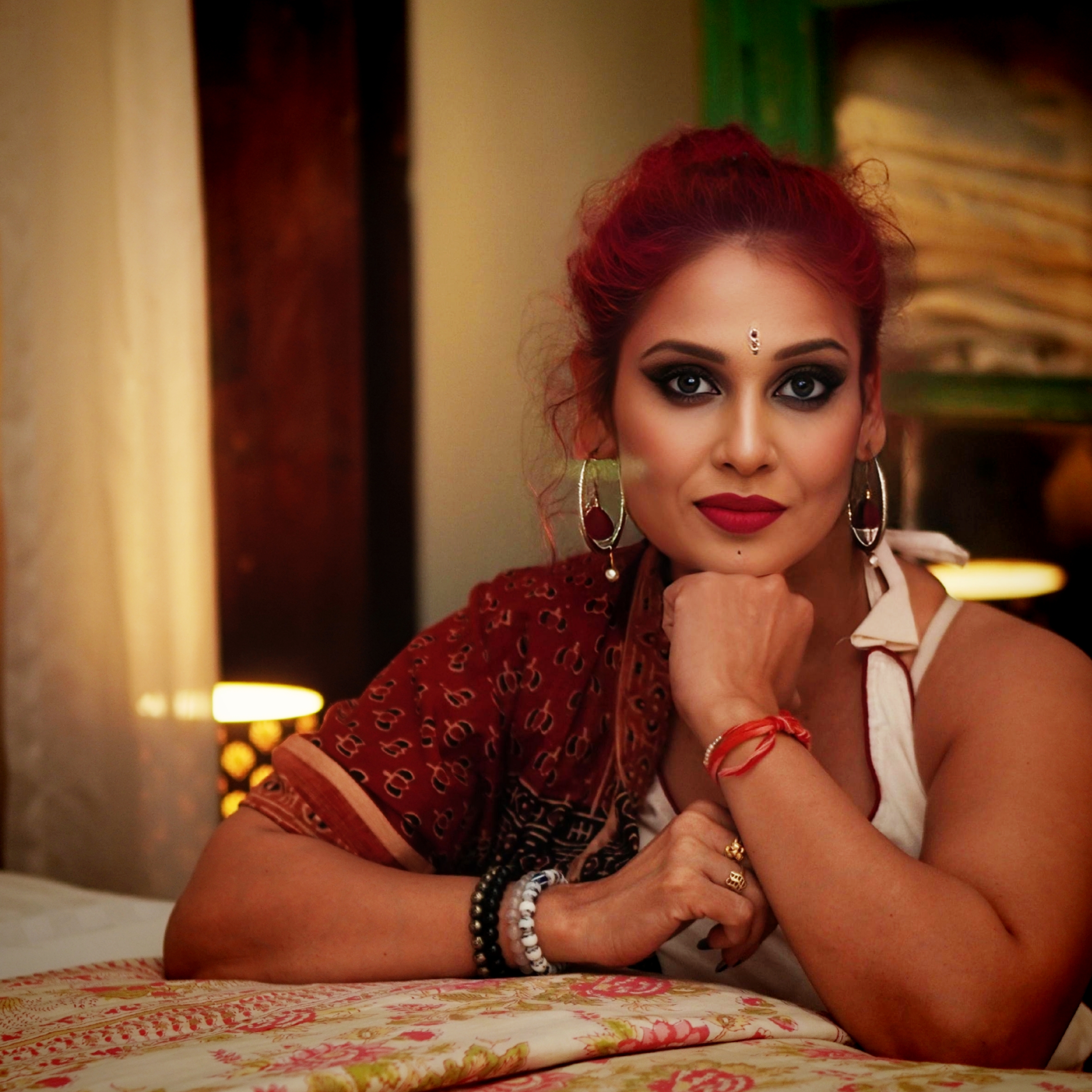 Kanak Raj - Kanak Raj in Elegant Traditional Red Saree