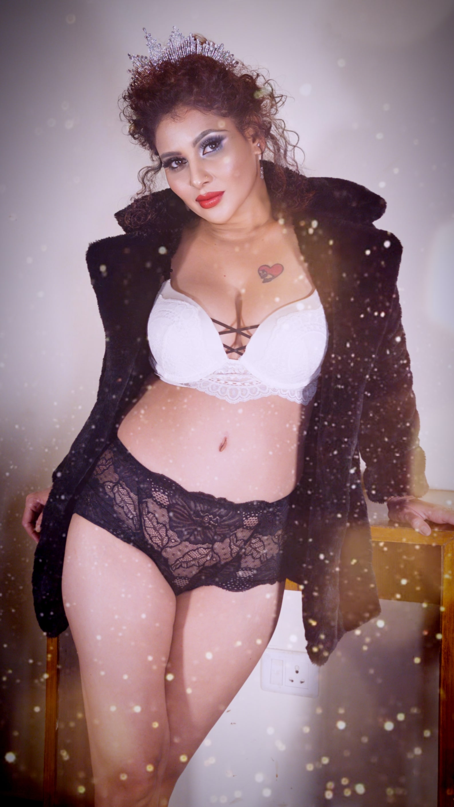 Kanak Raj - Kanak Raj: Black Coat & Lingerie Portrait