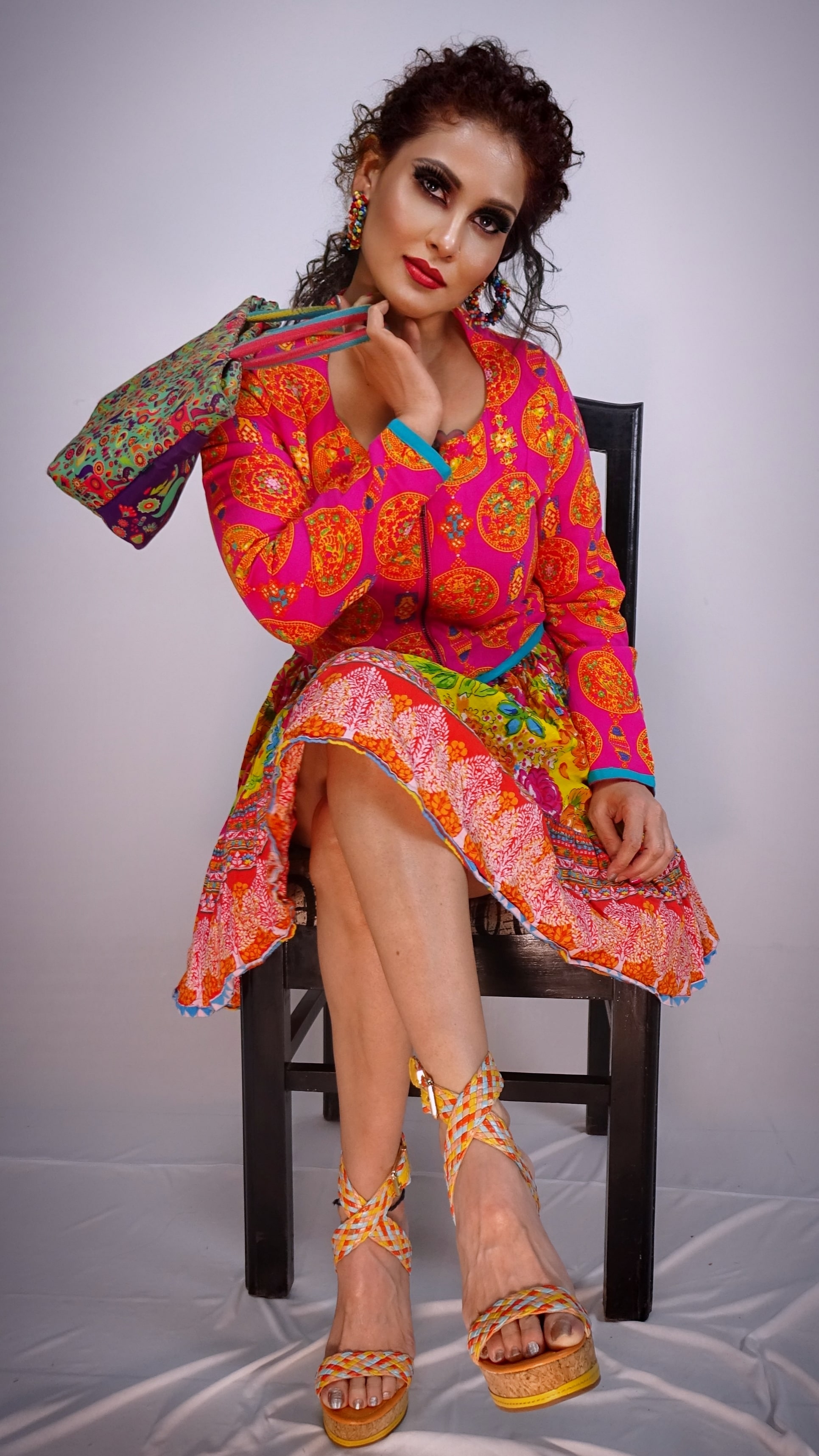 Kanak Raj - Kanak Raj Vibrant Fusion Dress Studio Portrait