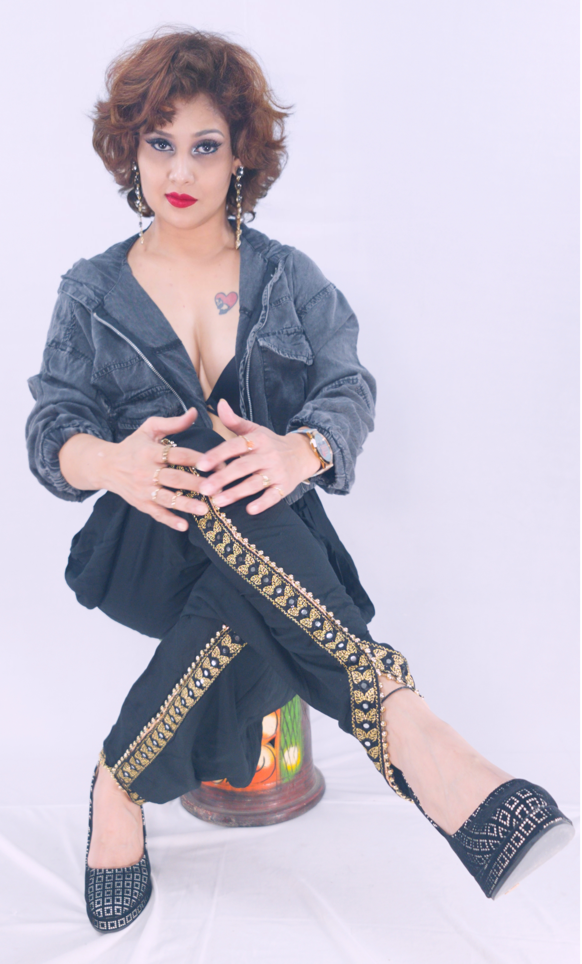 Kanak Raj - Kanak Raj in Denim Jacket Glam Portrait