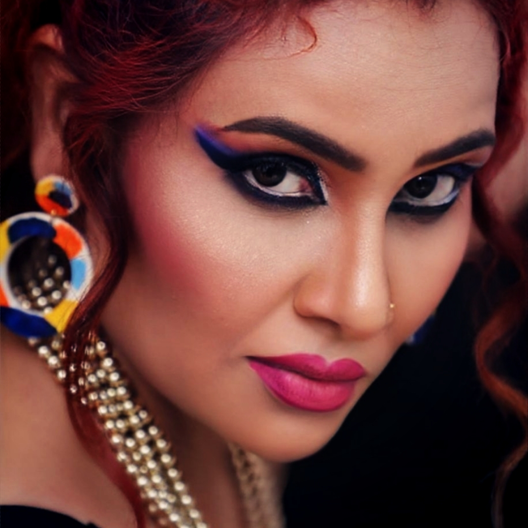 Kanak Raj - Bold Makeup and Statement Jewelry Close-Up