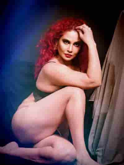 Elegant Red Hair Glamour Pose